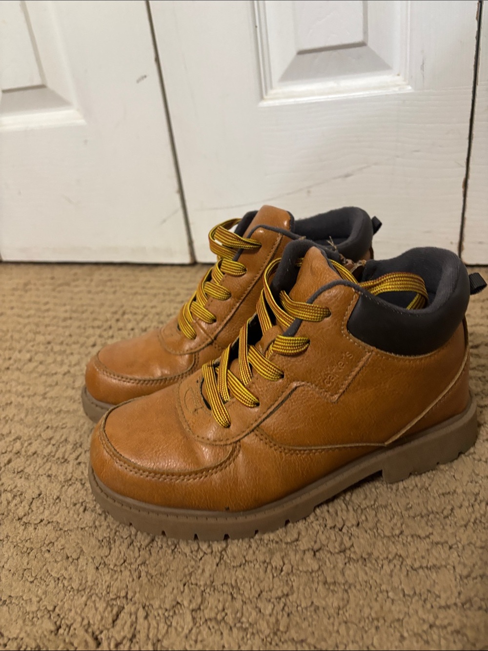 Kids Tan Outdoor Ankle Boots - Casual Lace-Up